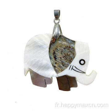 Artisanat d&#39;éléphant d&#39;ormeau d&#39;ormeau charmants pendentifs